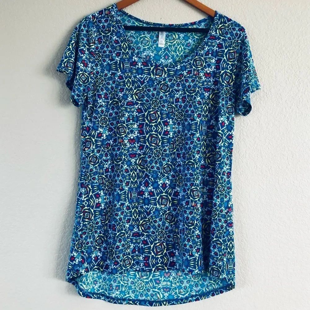 LuLaRoe Blue Colorful Print Top S